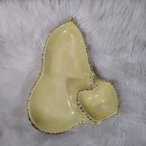 VTG Mid Century MCM Fruit Shaped Pottery Dip Tray